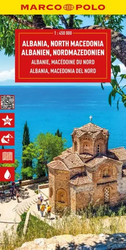 Marco Polo wegenkaart Albanië, Noord-Macedonië 