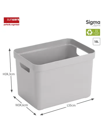 Sigma home - Opbergbox - 18L - 4-delig