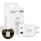 R2B Krachtige 20W USB A & USB C Adapter Wit