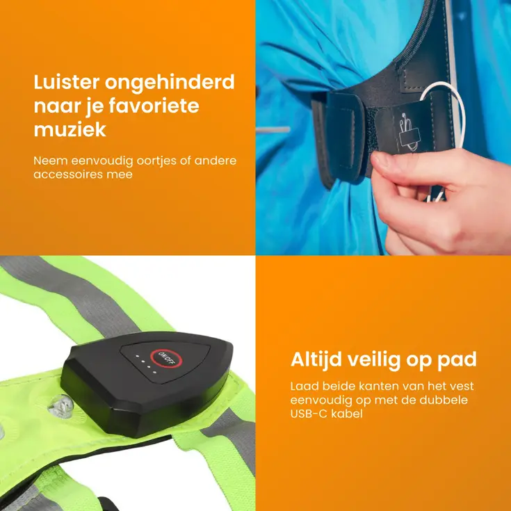 Hardloopvest oplaadbaar + Sportarmband