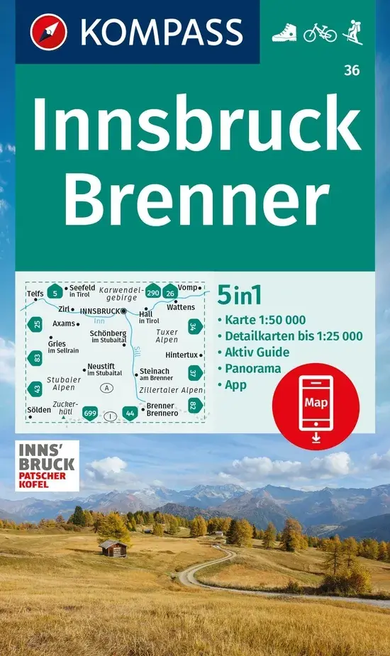 Wandelkaart WK36 Innsbruck - Brenner