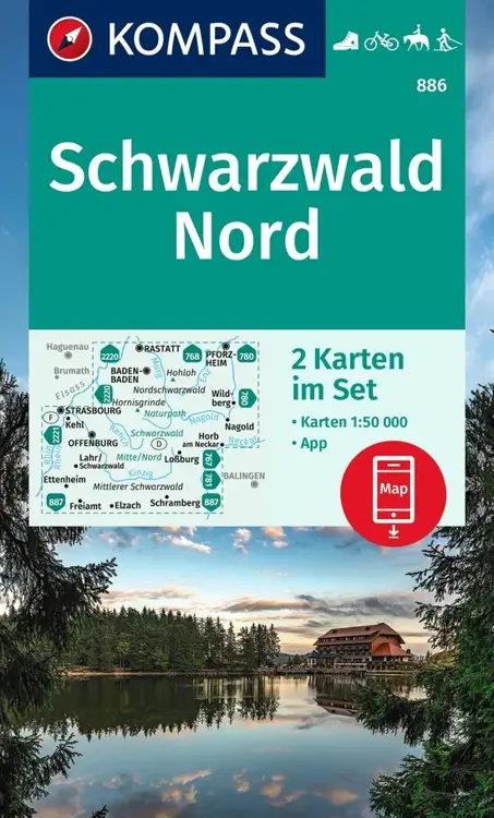 Wandelkaart WK886 Schwarzwald Nord