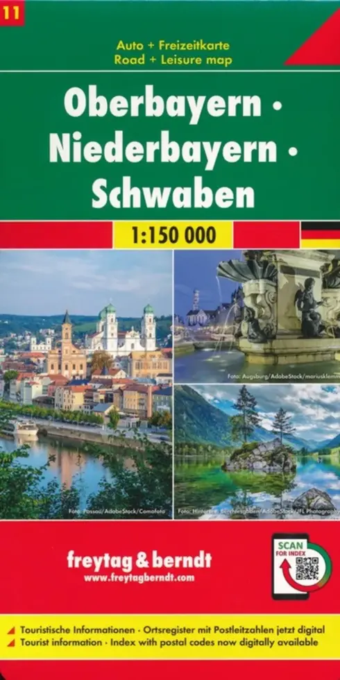 Wegenkaart Duitsland 11 - Oberbayern