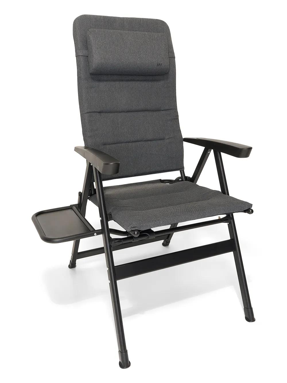 Hyfive Opvouwbare campingstoelen Heavy Duty Luxe Gewatteerd met Bekerhouder Hoge Rug - Grijs - 2 Stoelen