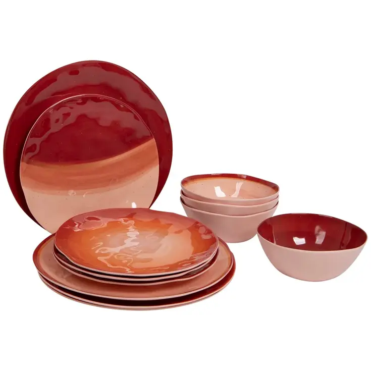 Bo-Camp Servies Halo 12 Stuks Terra