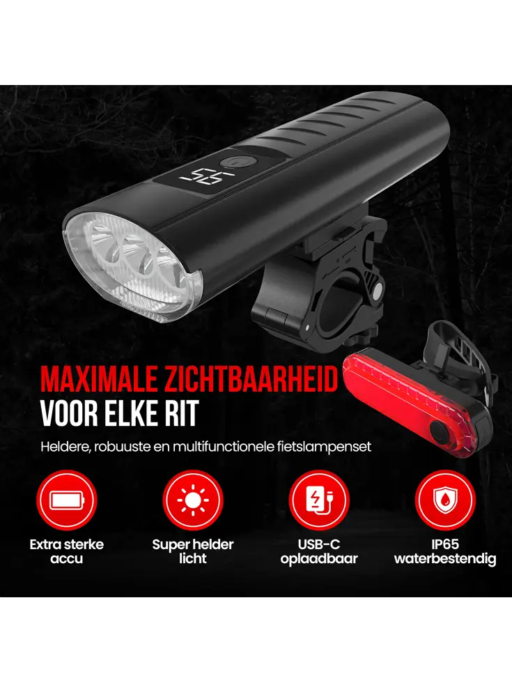 Fietsverlichting Set - 1600 Lumen