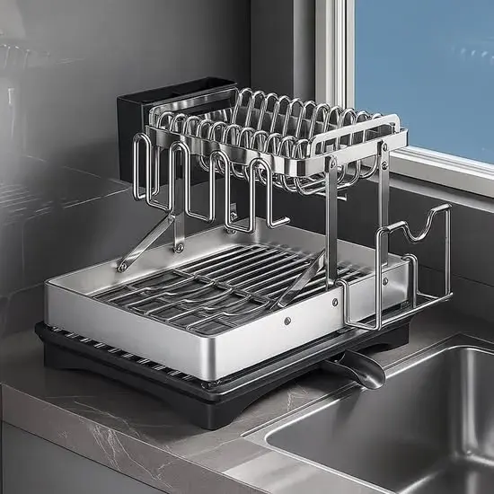 Afdruiprek met twee niveaus - 42 × 30 × 29,5 cm