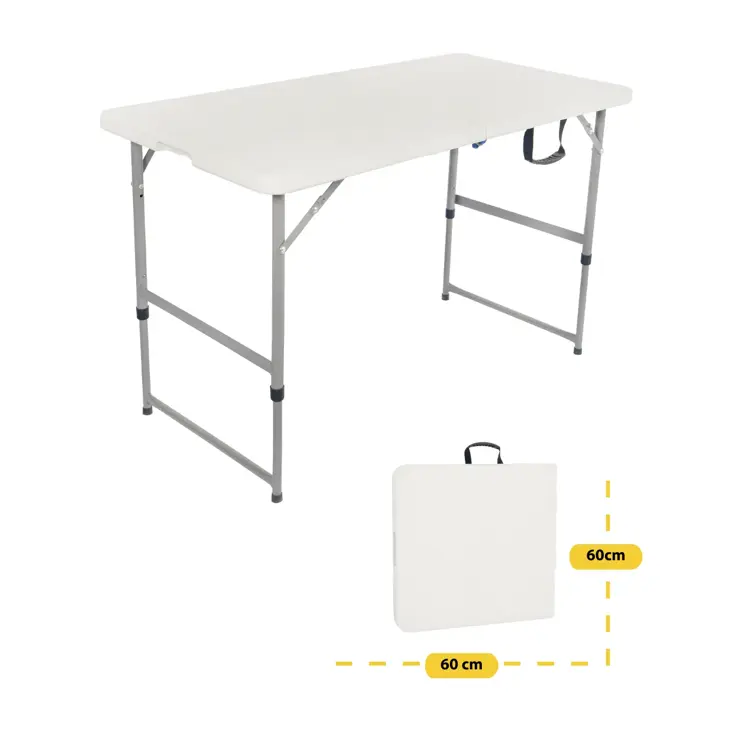 Inklapbare Vouwtafel Wit - 120x60x74cm