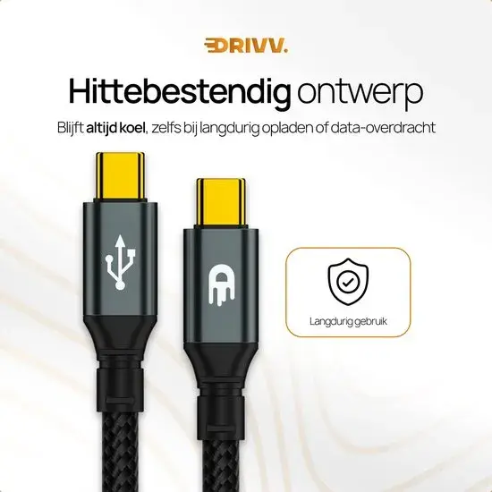 USB C naar USB C 3.2 Kabel - 3 Meter