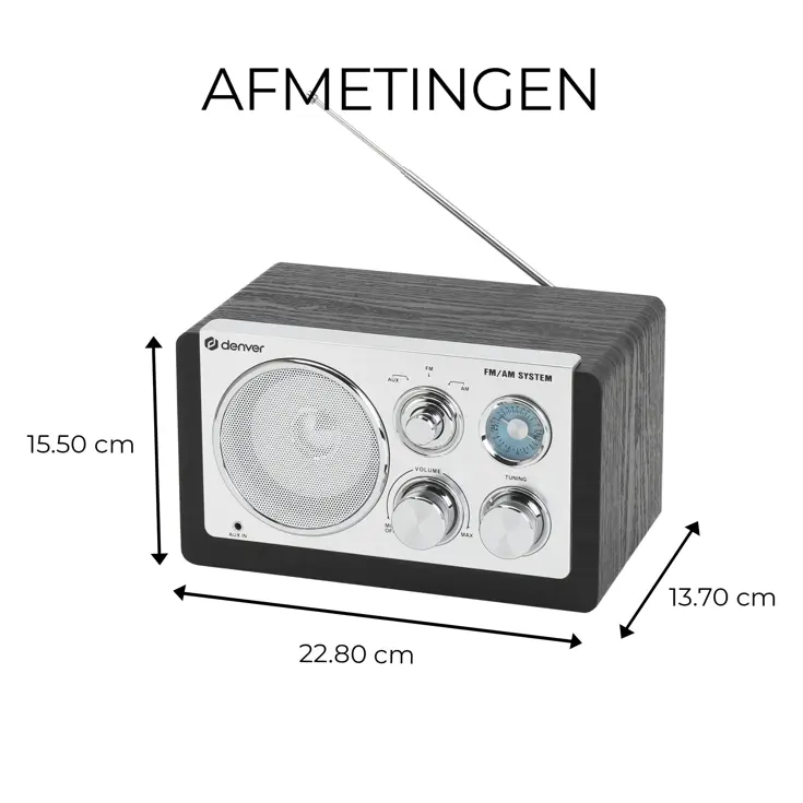 FM radio AUX input Retro design