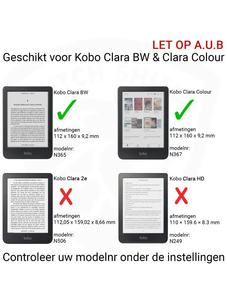 Ereader Hoesje - Luxe Case Kobo Clara BW