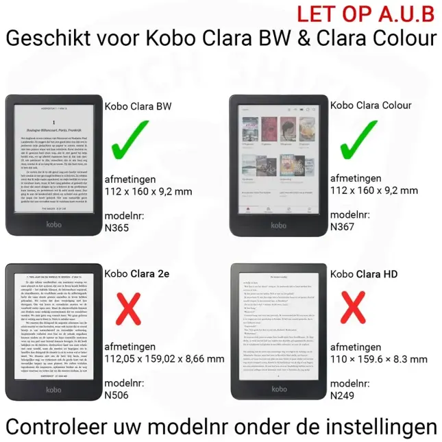 Ereader Hoesje - Origami Case Kobo Clara BW