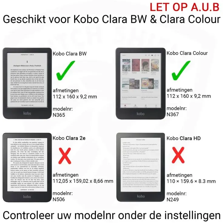Ereader Hoesje - Origami Case Kobo Clara Colour