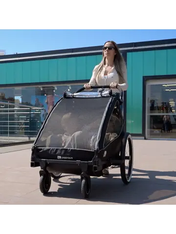 Luxe Fietskar V2 - 3-in-1 - Hardloopkinderwagen
