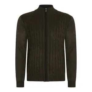 Heren Cable Cardigan Zwart Cappuccino Italia
