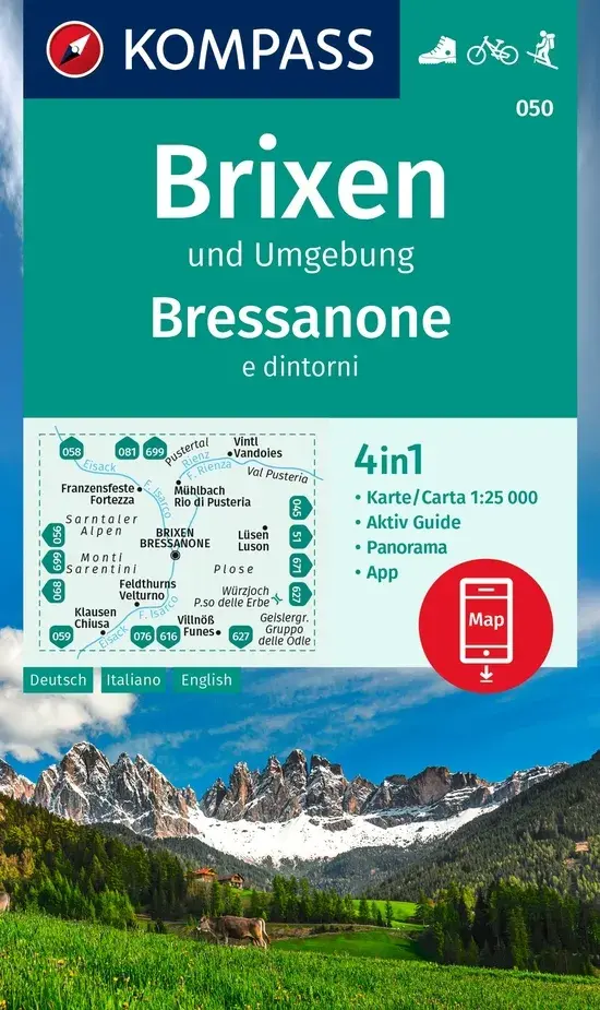 Wandelkaart WK050 Brixen und Umgebung