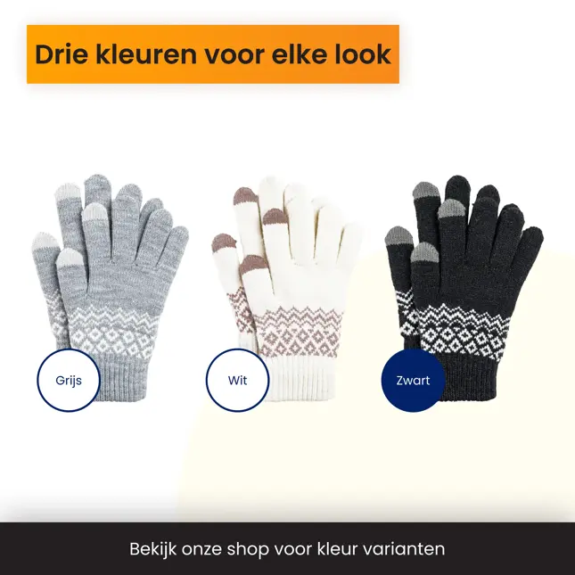 Touchscreen Handschoenen Winter - Zwart