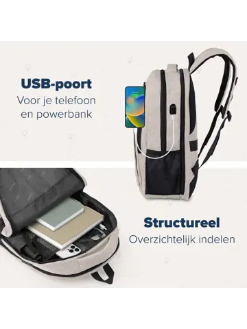 Rugtas – 36L – 17,3Inch – Beige