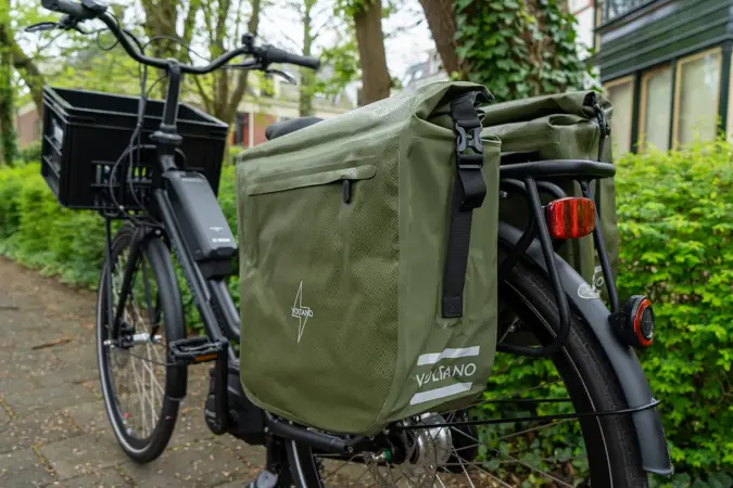 Voltano Dubbele Fietstas Rolltop Urban Green
