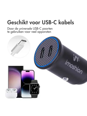 Autolader - 2x USB-C 30W