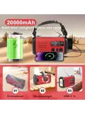 NoodRadio Solar Opwindbaar - FM/AM - 20.000mAh