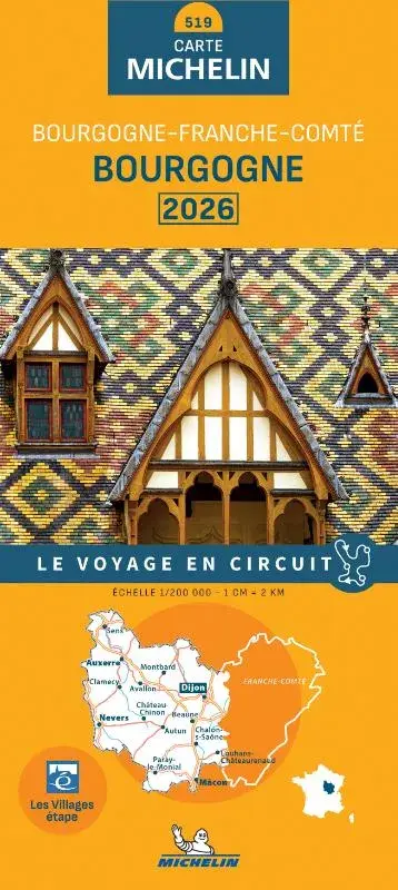 Michelin wegenkaart 519 Bourgogne 2026 