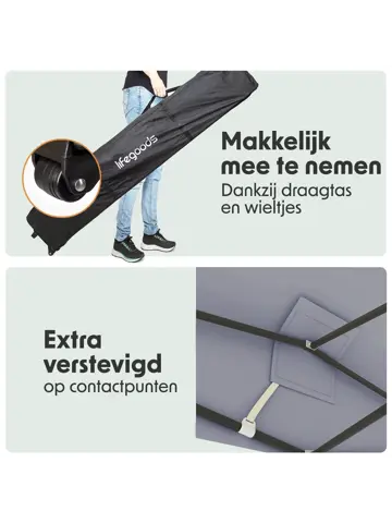 LifeGoods Partytent – 3x3 m - Easy-Up