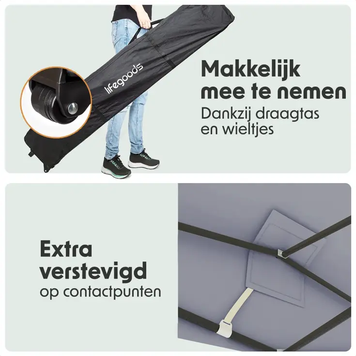 Partytent – 3x3 m – Easy-Up – Donkergrijs