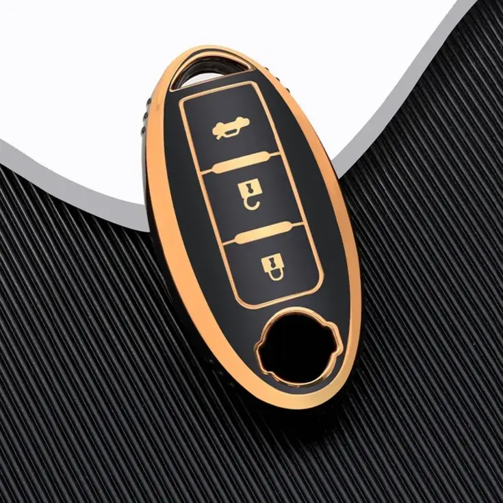 TPU Sleutelhoesje voor Nissan goud A3B