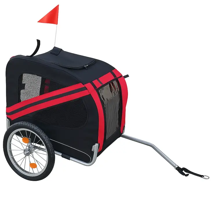 Hondenfietskar – Opvouwbaar –Max. 40 kg-Rood/zwart