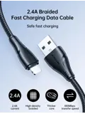 Nylon Lightning kabel - 3m