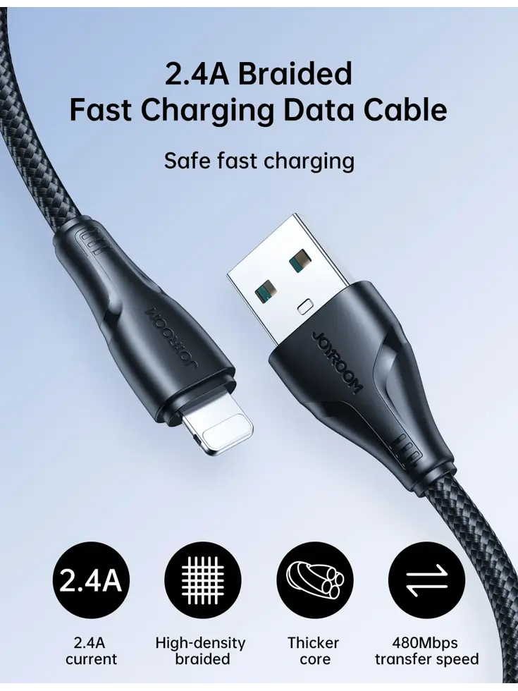 Nylon Lightning kabel - 3m