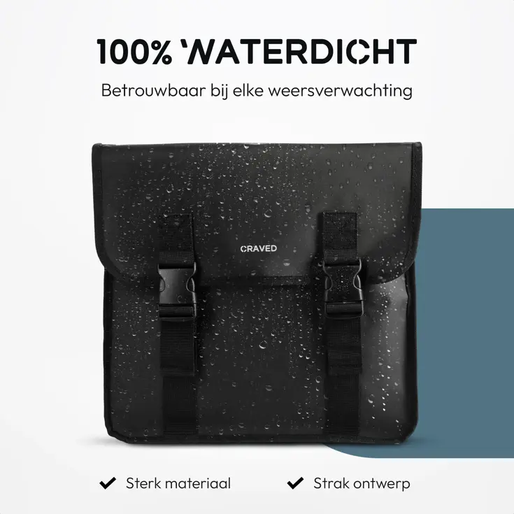 Craved Dubbele Fietstassen - 40 Liter - Waterdicht