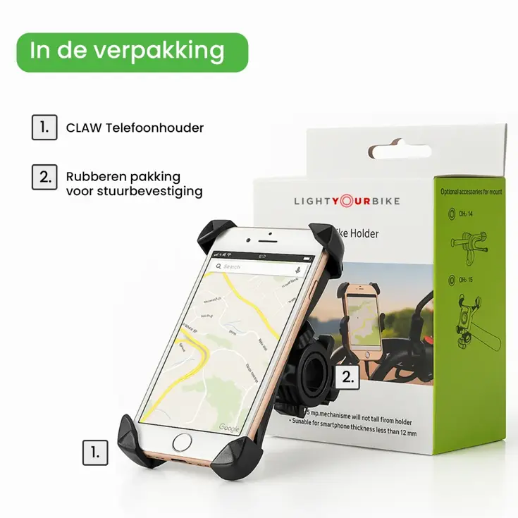 CLAW Telefoonhouder Fiets - Draaibaar & Antischok