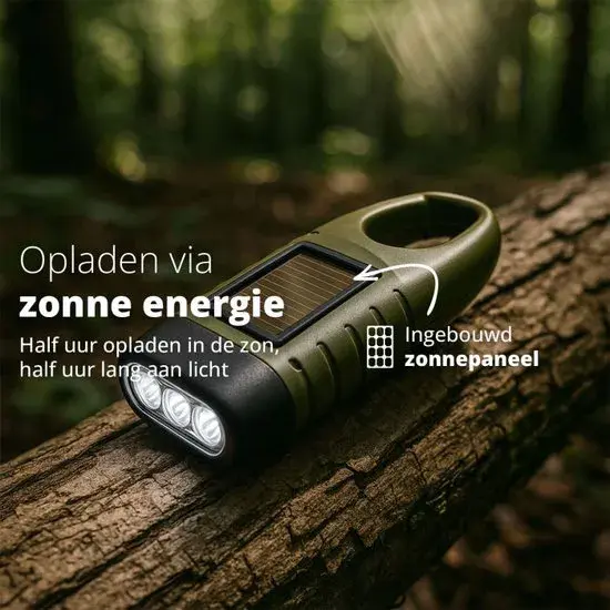 Solar Survival Flashlight - Dynamo Zaklamp