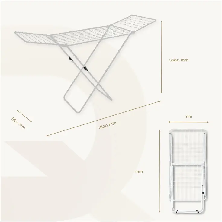 BRASQ Droogrek Staand - 18 meter - 182x55x100 cm