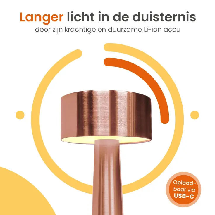 Classic Tafellamp Oplaadbaar - 21cm - LED