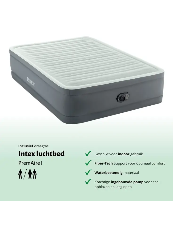 Luchtbed - Intex - 2P - 137x191 + Pomp