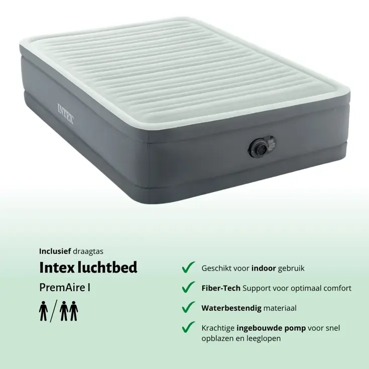 Luchtbed - Intex - 2P - 137x191 + Pomp