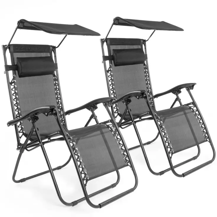 LifeGoods Opvouwbare Tuinstoelen - 2-pack