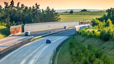 A multiple lane highway near Prague,  Czech Republic