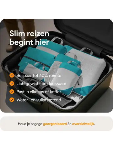 Packing cubes compressie set – 6-delig – Li Blauw