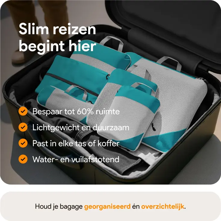 Packing cubes compressie set – 6-delig – Li Blauw