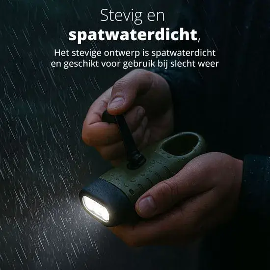 Solar Survival Flashlight - Dynamo Zaklamp