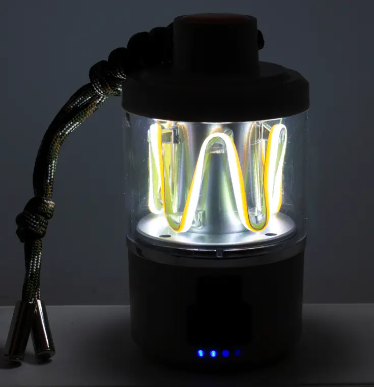 String campinglamp met zaklamp