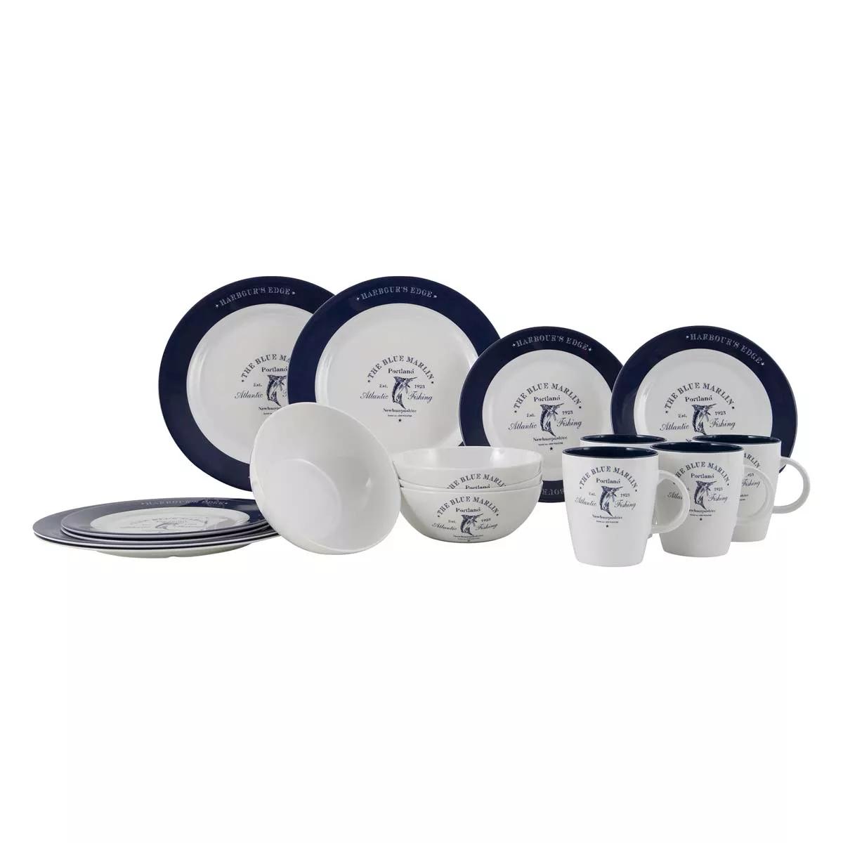 Gimex   Marine Line  Servies  Blue Marlin  16-Delig  Blauw main product image