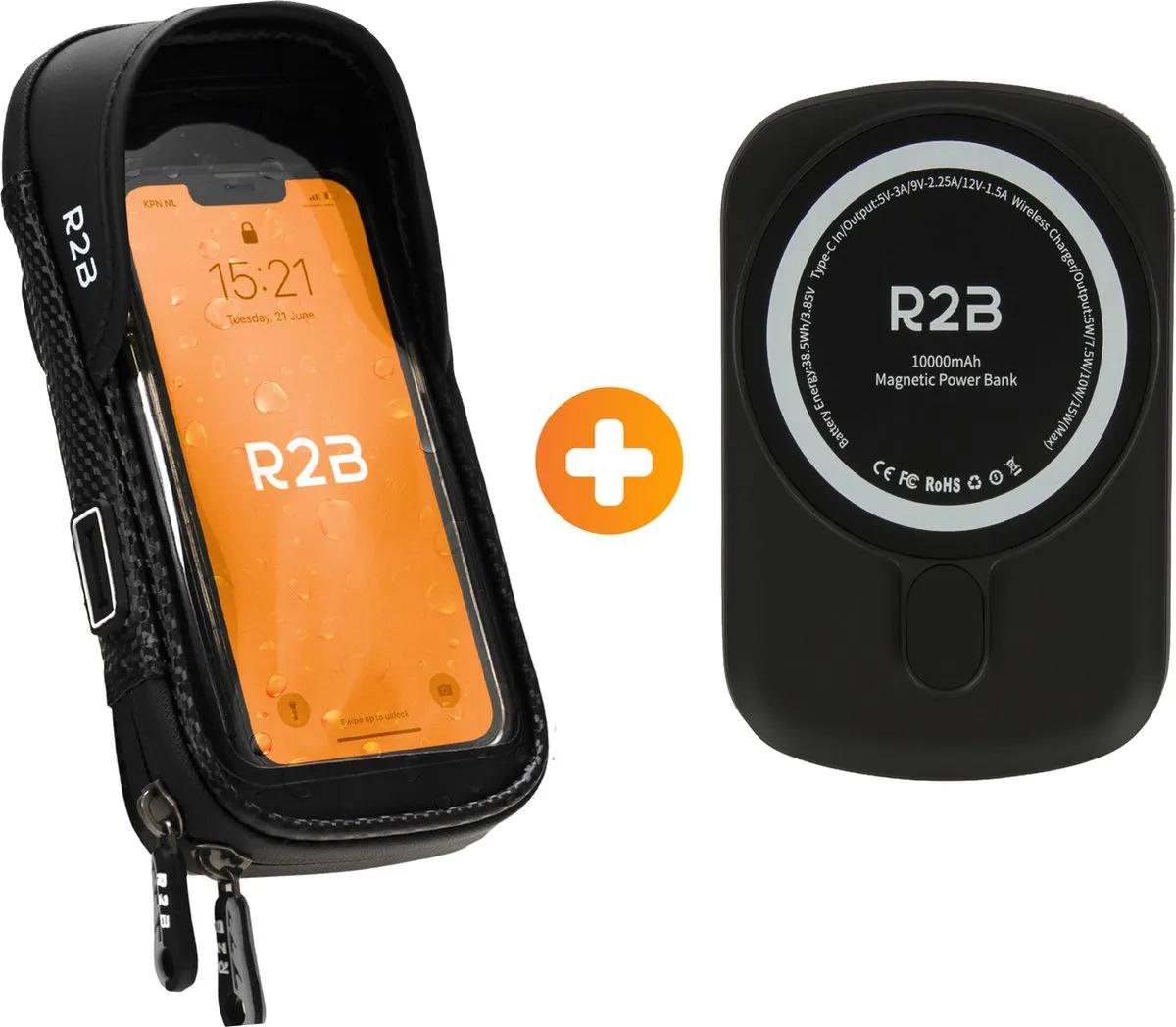 R2B  Telefoonhouder Fiets + Powerbank Magsafe  Zwart