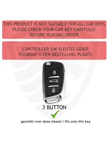 Metalen Sleutelhoesje voor Peugeot grijs C3