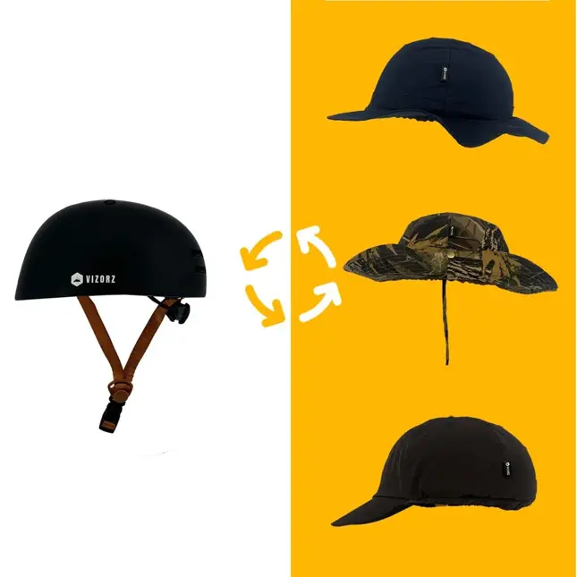 Vizorz SwitchCap fietshelm Grey woolly cap