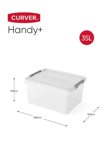 Curver Handy+ Opbergbox - 35L - 3 stuks